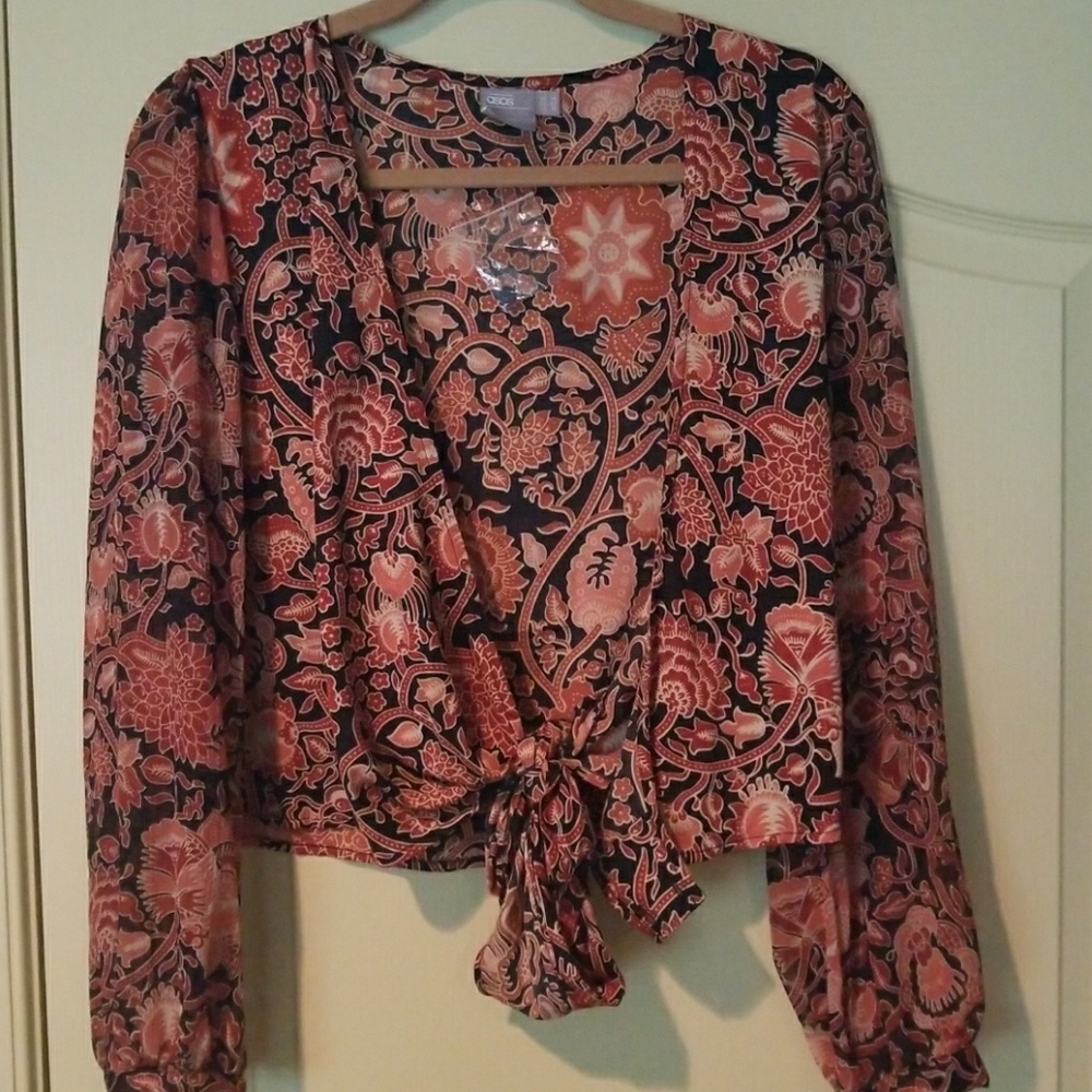 ASOS Floral Tie Blouse